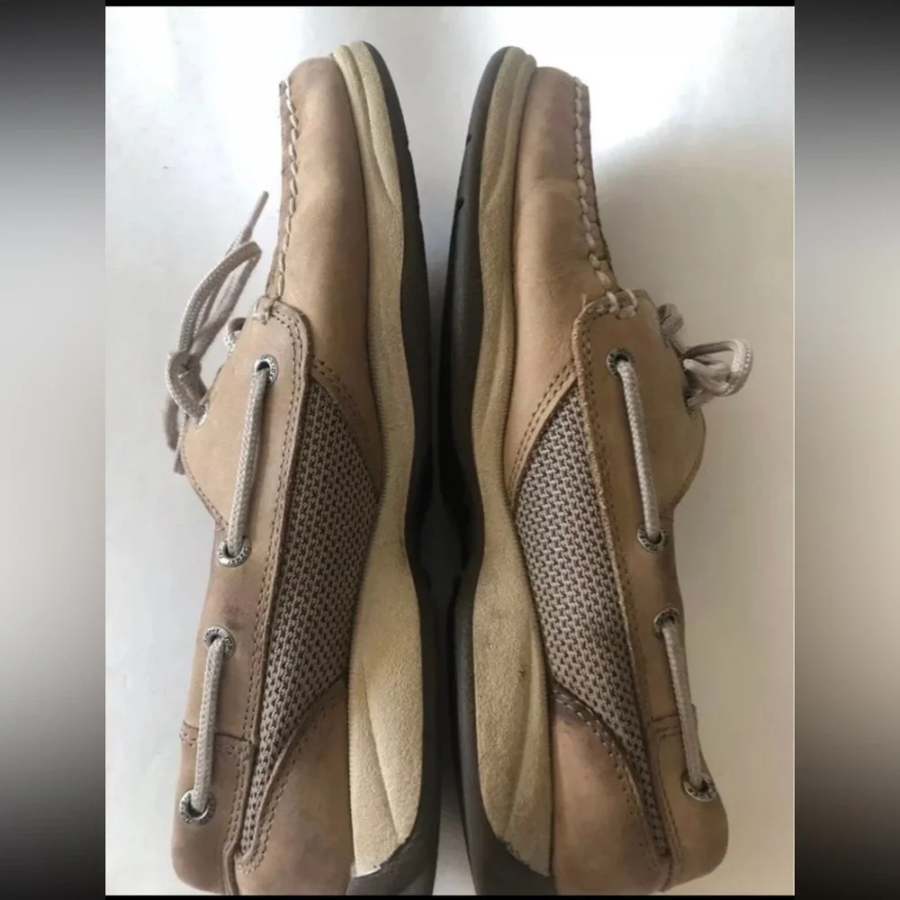 SPERRY TOPSIDER Tan Boat Shoes Size 7.5 EUC